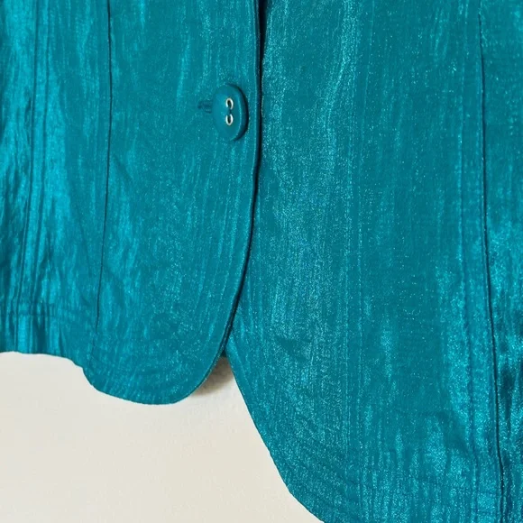 Ruby Rd. Teal Button-Up Top - Picture 6 of 9